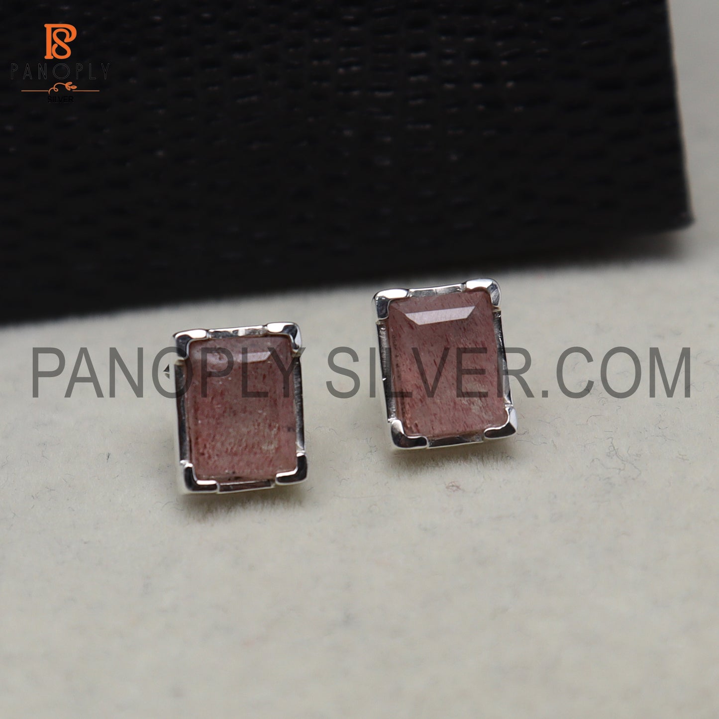 925 Quality Silver Baguette Shape Gem Stud Gift For Women's