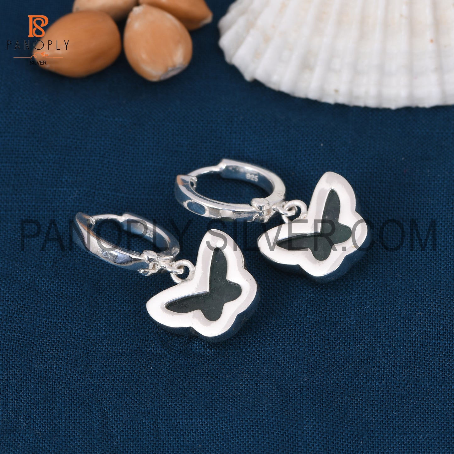 925 Quality Silver Cute Butterfly Shape Hoop Stud Earring