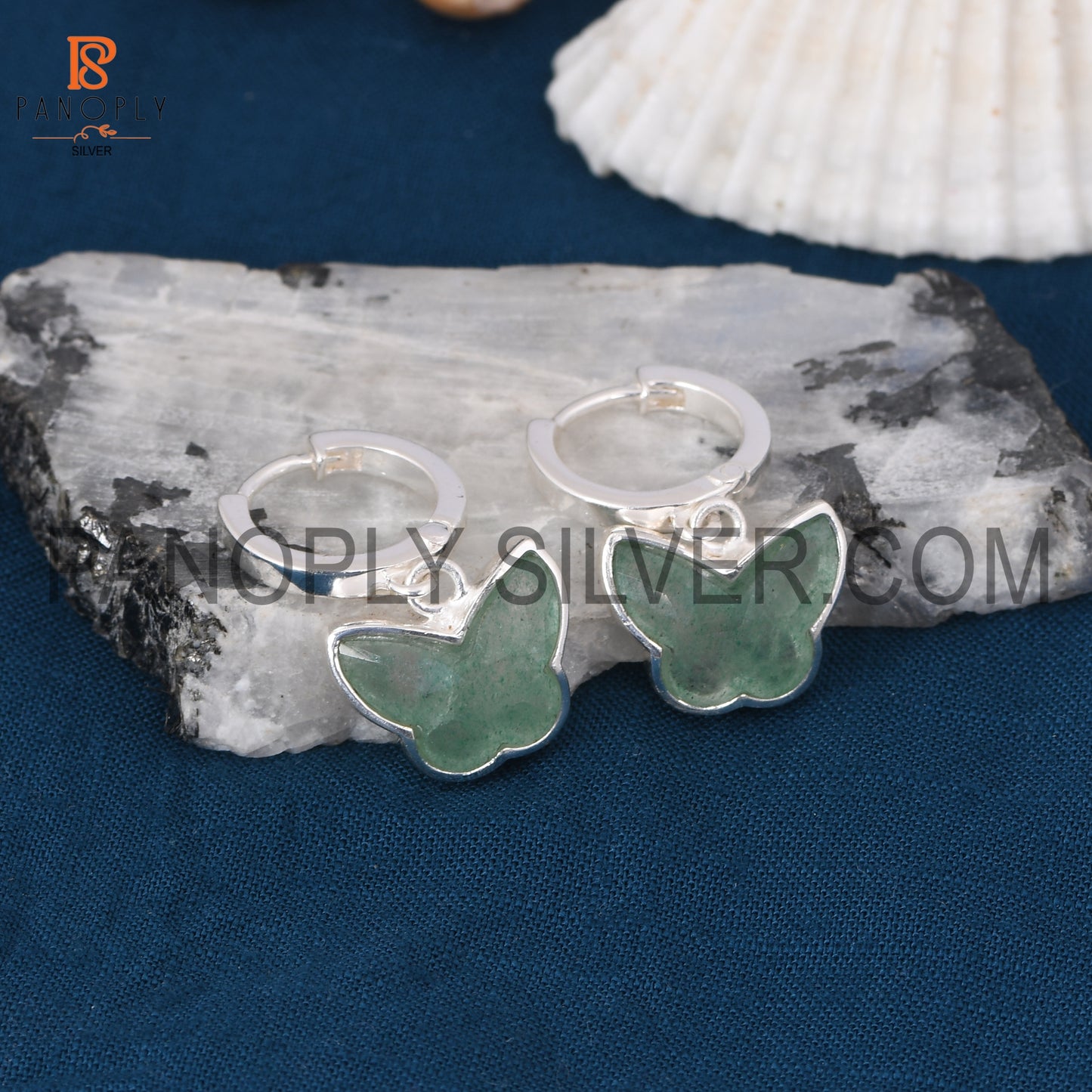 925 Quality Silver Cute Butterfly Shape Hoop Stud Earring