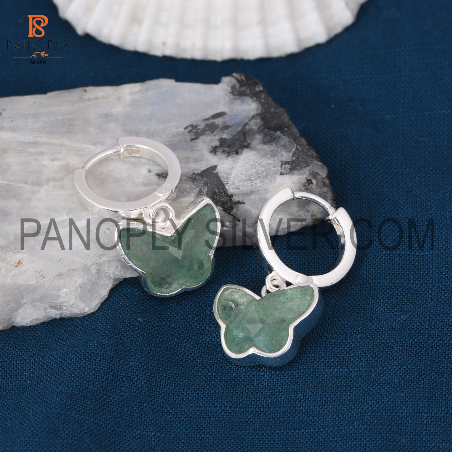 925 Quality Silver Cute Butterfly Shape Hoop Stud Earring
