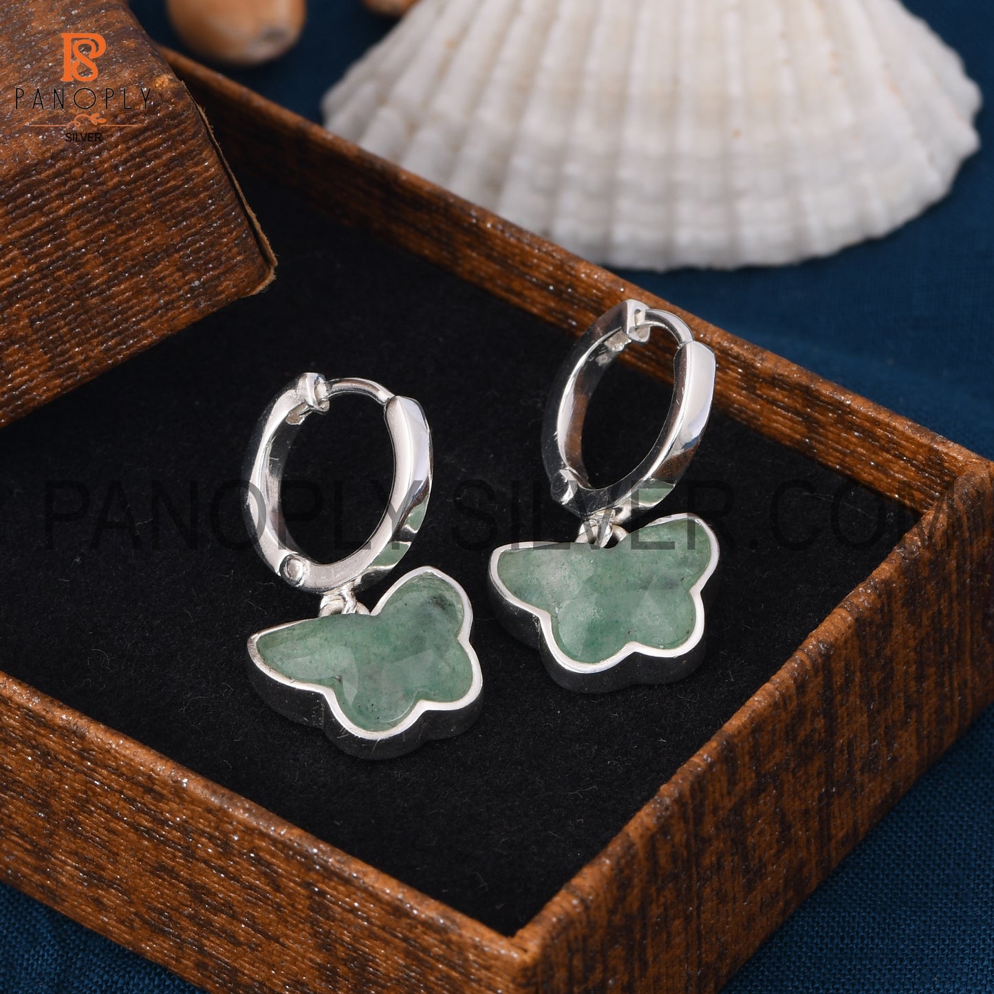 925 Quality Silver Cute Butterfly Shape Hoop Stud Earring