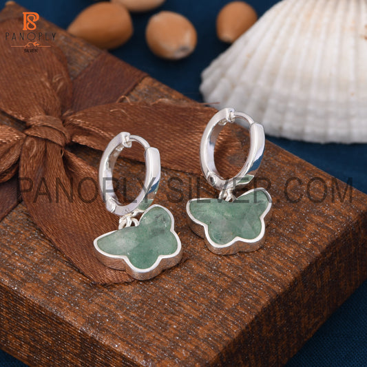 925 Quality Silver Cute Butterfly Shape Hoop Stud Earring