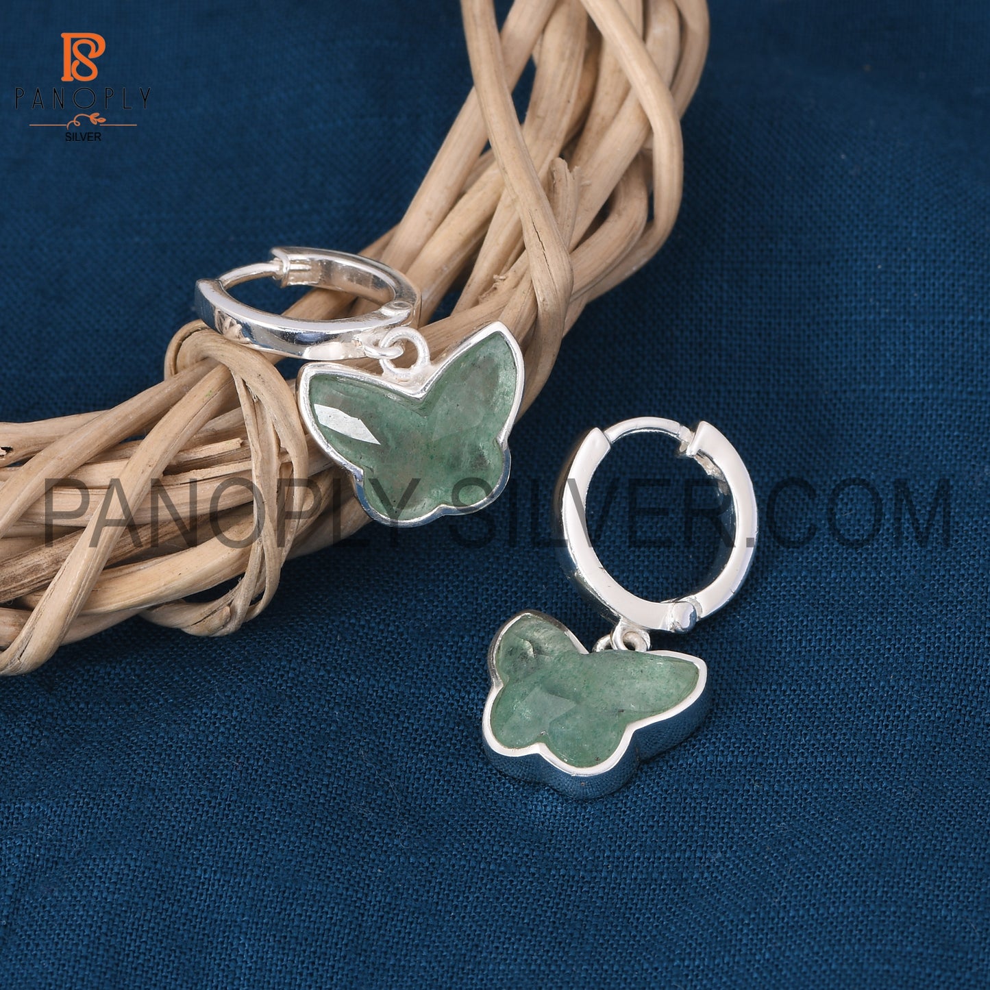925 Quality Silver Cute Butterfly Shape Hoop Stud Earring