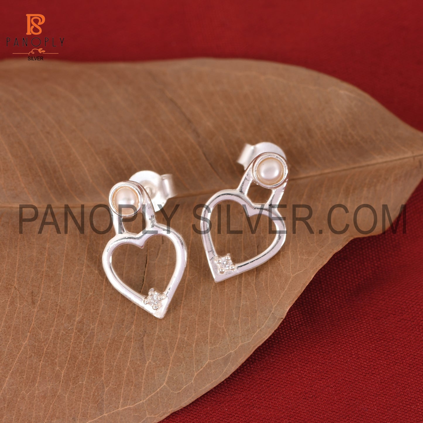Heart Shape Pearl Silver Earring For Love