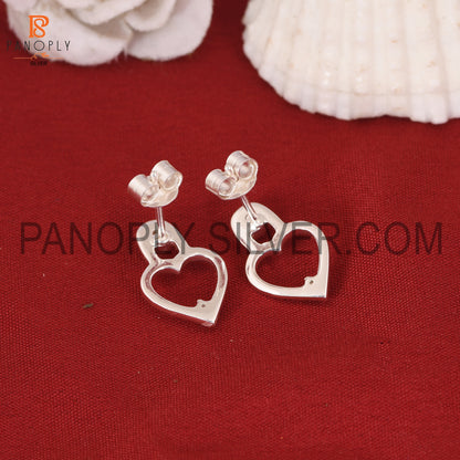Heart Shape Pearl Silver Earring For Love