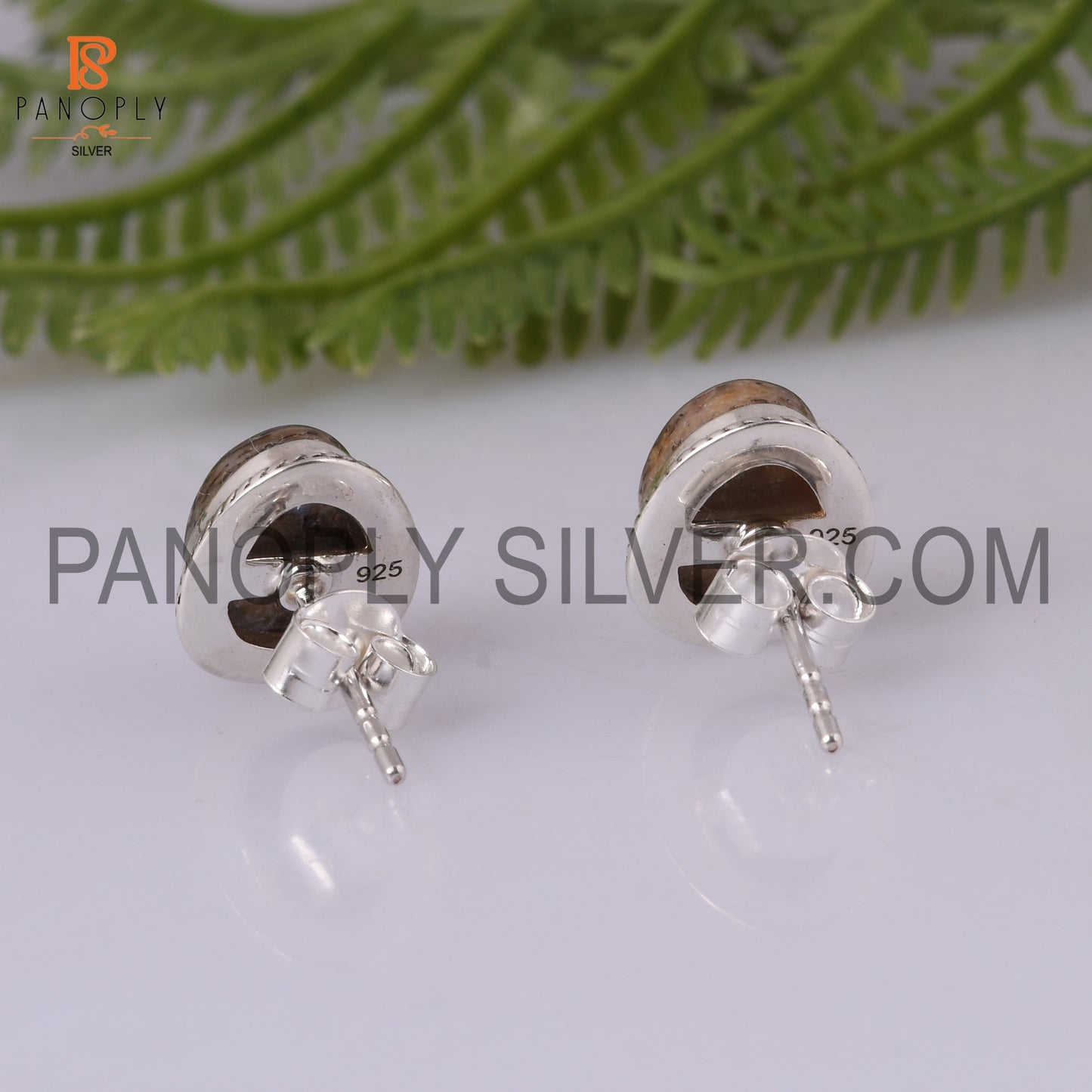 Abalone Shell Gems Bezel Stud 925 Silver Earring For Girls