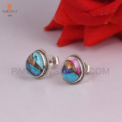 Mojave Purple Oyster Turquoise 925 Silver Earrings