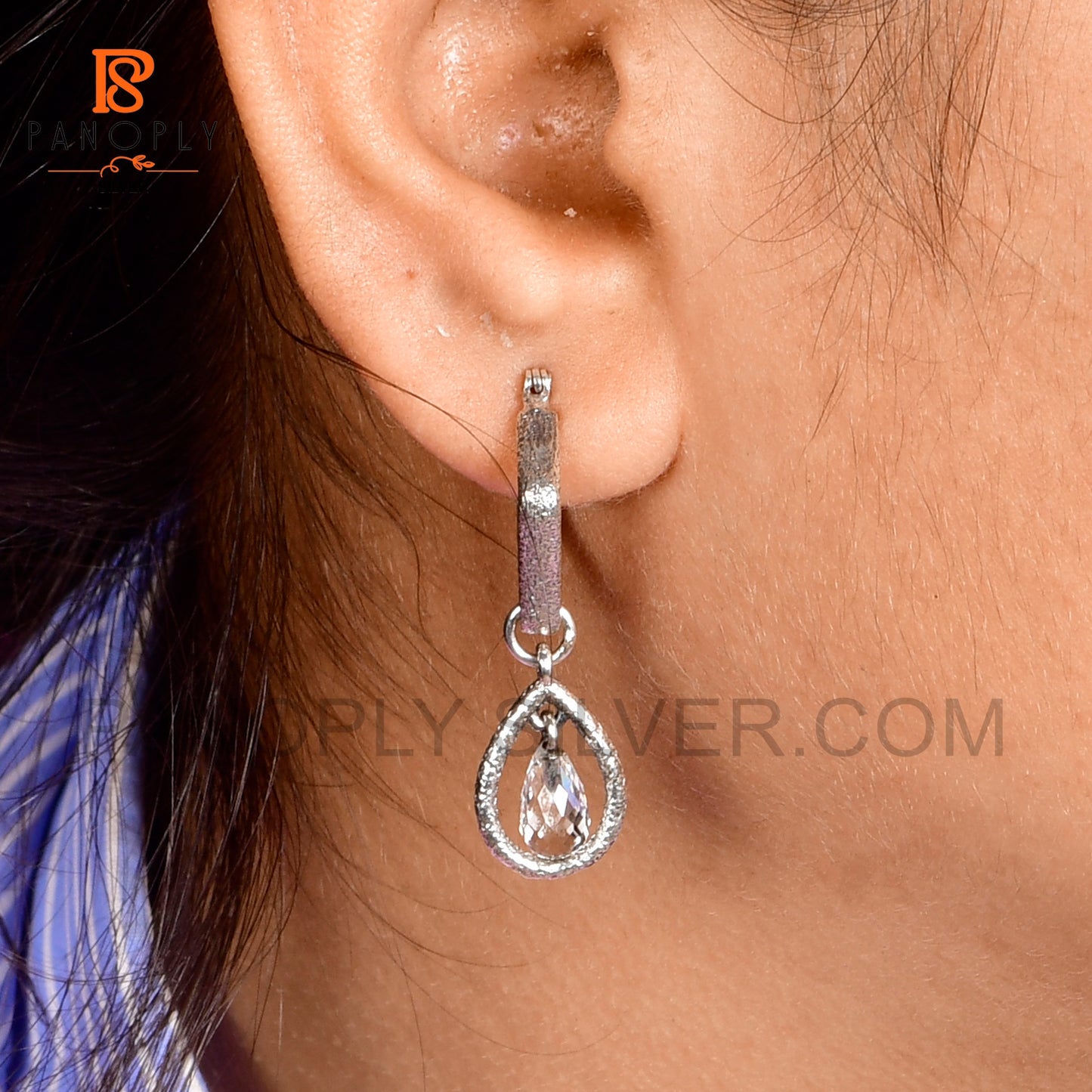 Solid 925 Silver Drop Earrings For Women