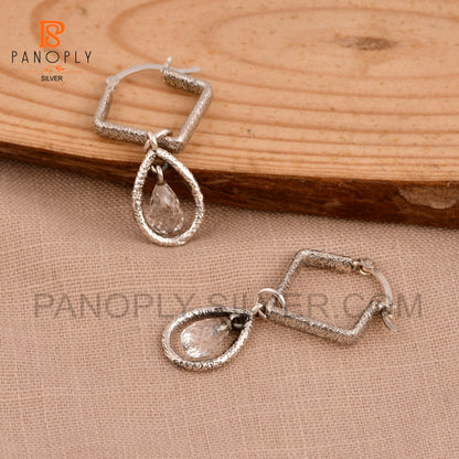 Solid 925 Silver Drop Earrings For Women