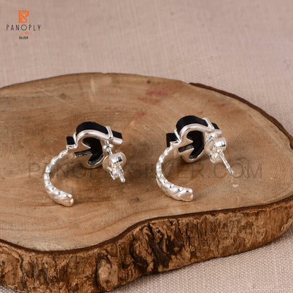 Black Onyx Ace of Spades Sterling Silver Stud Earrings – Poker-Inspired Jewelry