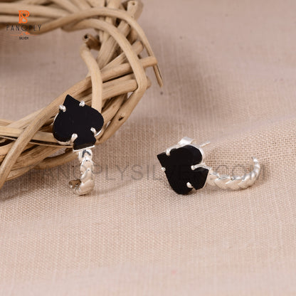 Black Onyx Ace of Spades Sterling Silver Stud Earrings – Poker-Inspired Jewelry