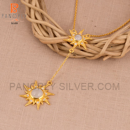 925 Silver Gold Double Sun Pendant, Sun Jewelry