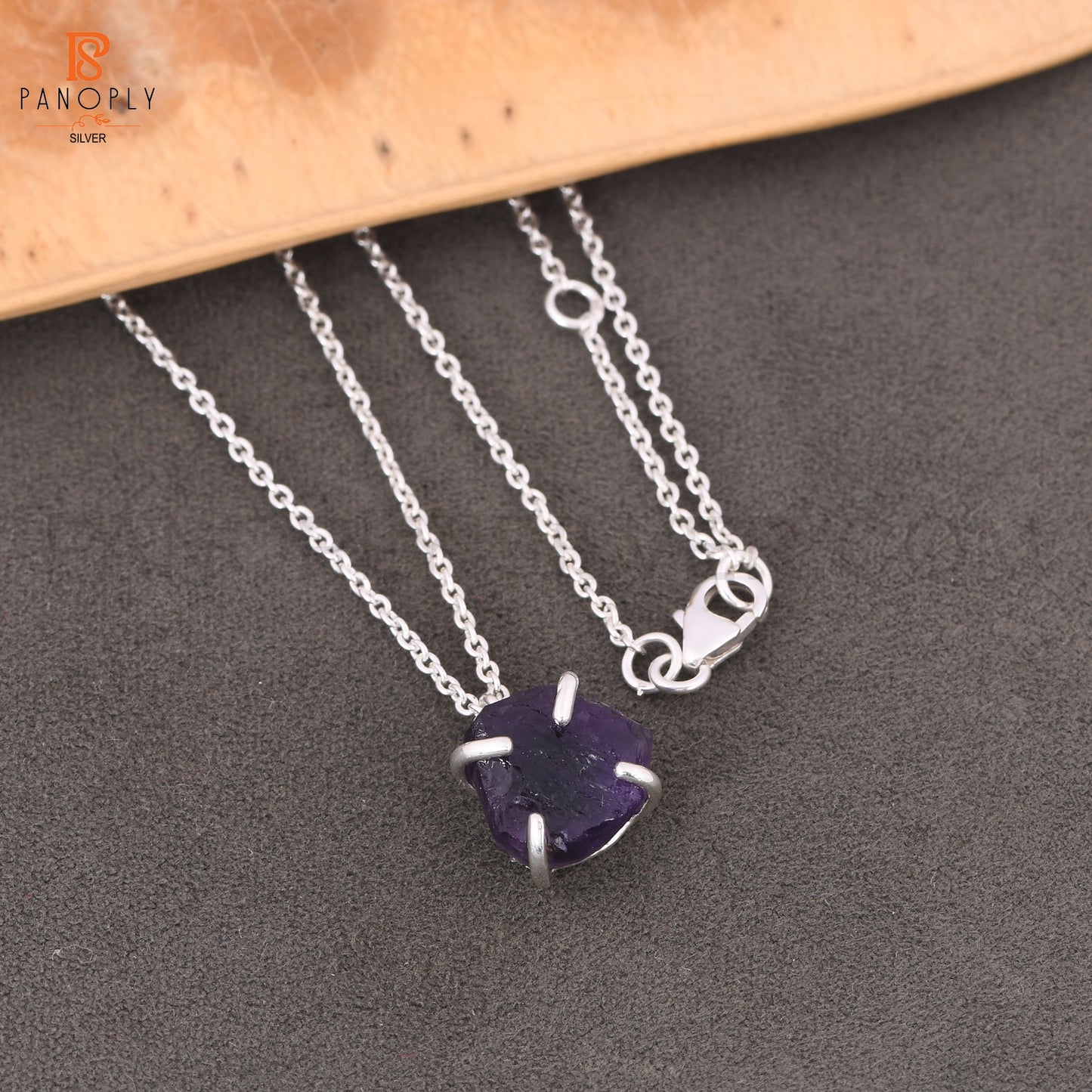 Amethyst Raw Rough Cut Silver Plated 925 Quality Necklaces