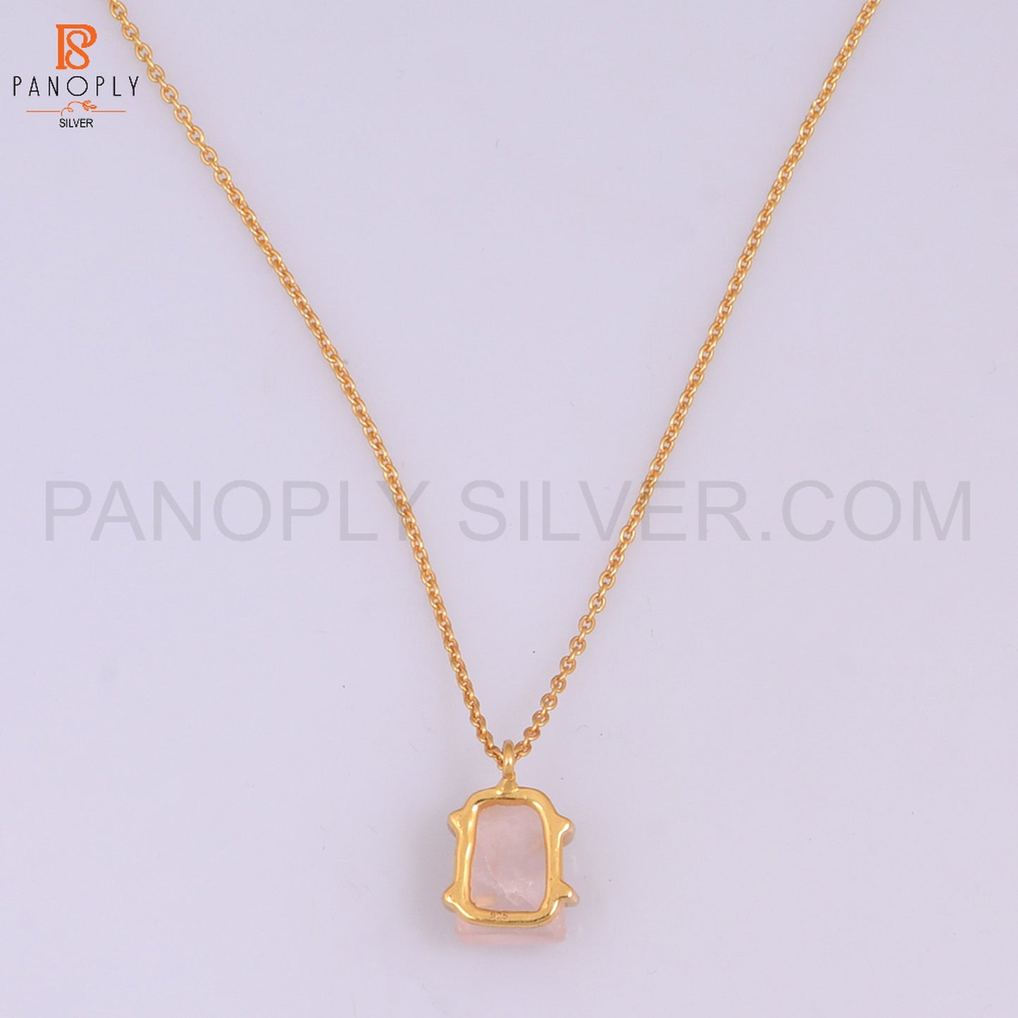 Rose Quartz 18K Gold Plated 925 Quality Pendant & Necklaces