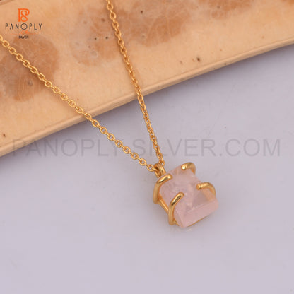 Rose Quartz 18K Gold Plated 925 Quality Pendant & Necklaces