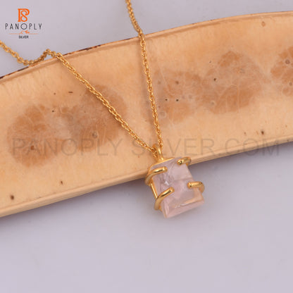 Rose Quartz 18K Gold Plated 925 Quality Pendant & Necklaces