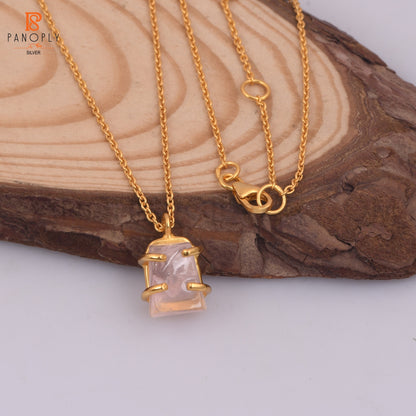 Rose Quartz 18K Gold Plated 925 Quality Pendant & Necklaces