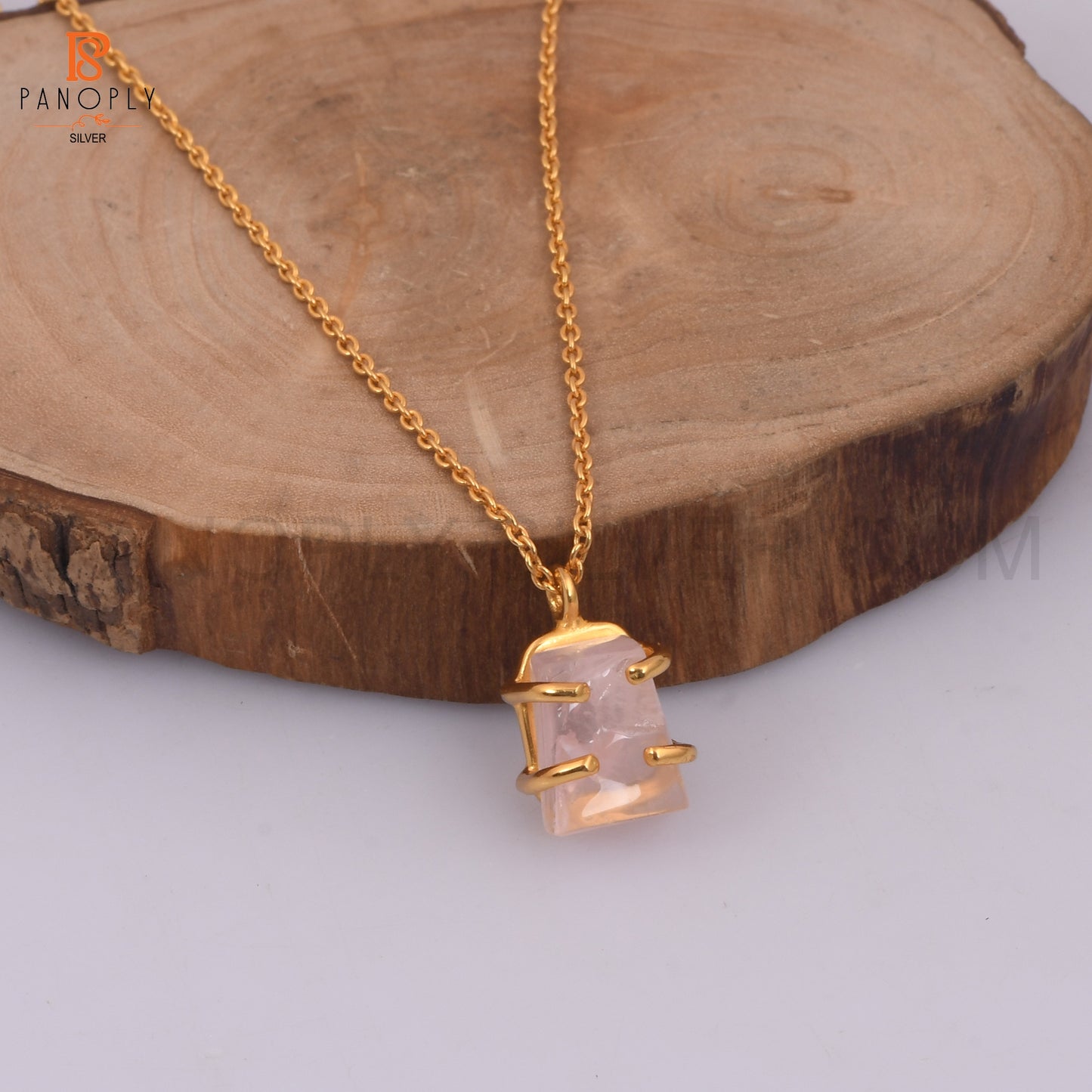 Rose Quartz 18K Gold Plated 925 Quality Pendant & Necklaces