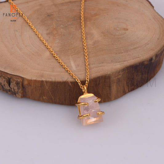 Rose Quartz 18K Gold Plated 925 Quality Pendant & Necklaces
