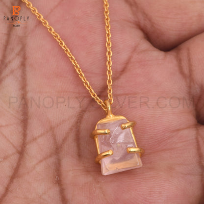 Rose Quartz 18K Gold Plated 925 Quality Pendant & Necklaces