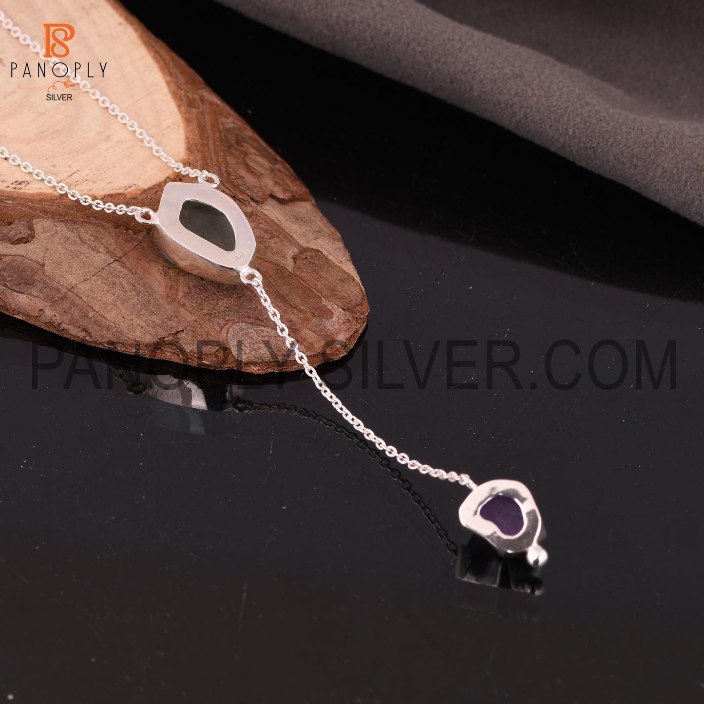 925 Silver Amethyst And Fluorite Set Necklaces