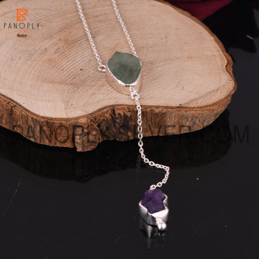 925 Silver Amethyst And Fluorite Set Necklaces