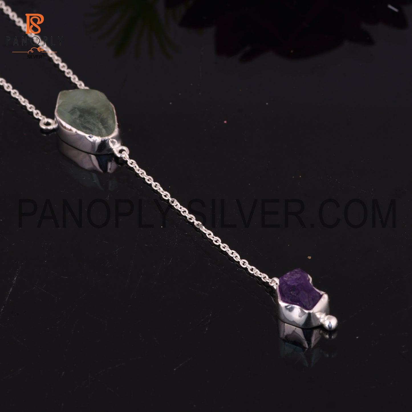 925 Silver Amethyst And Fluorite Set Necklaces