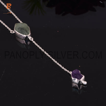 925 Silver Amethyst And Fluorite Set Necklaces