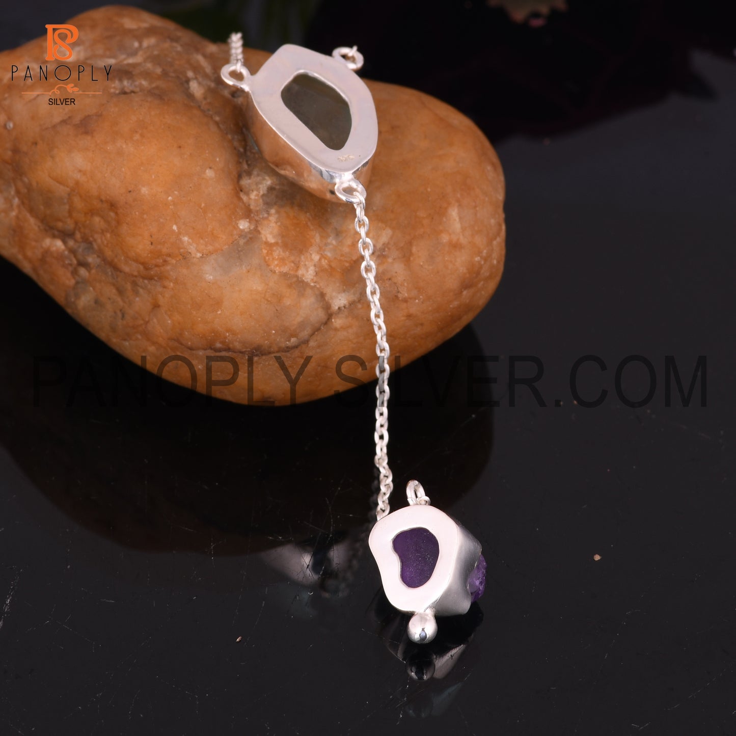 925 Silver Amethyst And Fluorite Set Necklaces