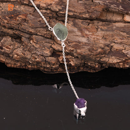 925 Silver Amethyst And Fluorite Set Necklaces