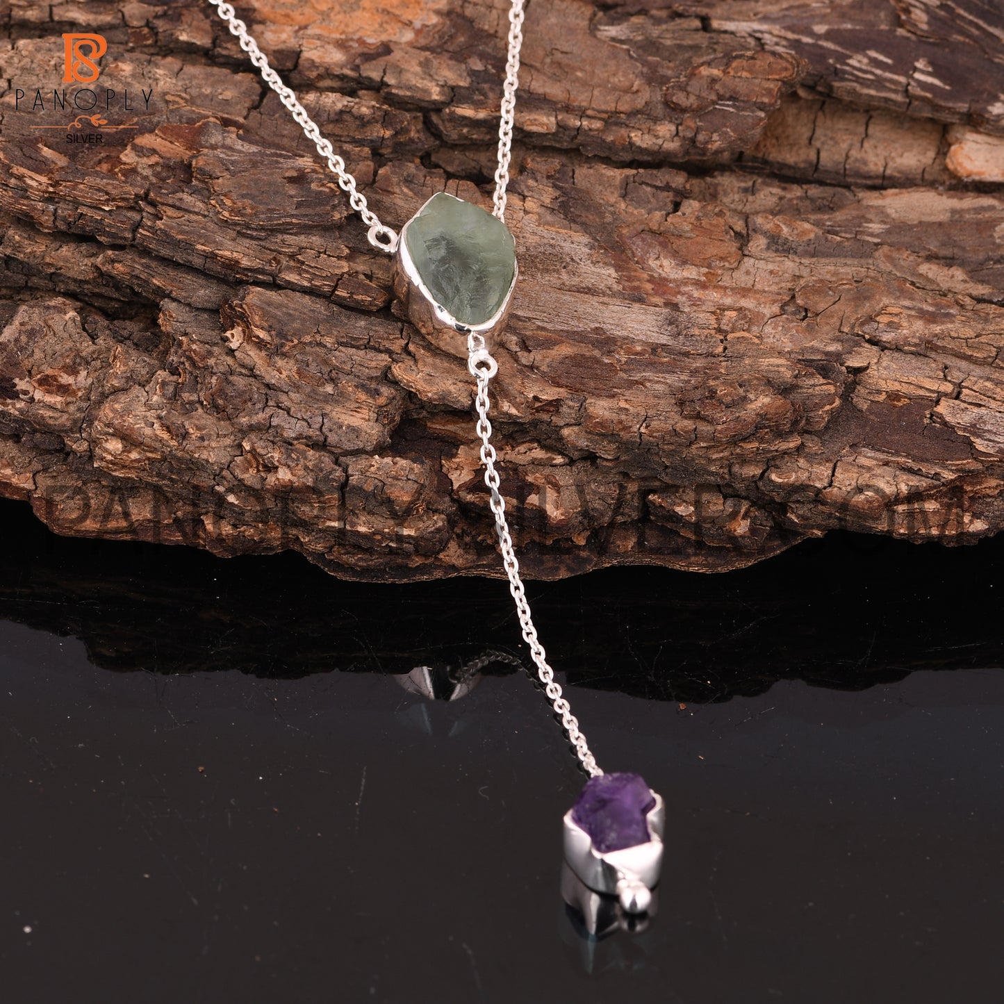 925 Silver Amethyst And Fluorite Set Necklaces