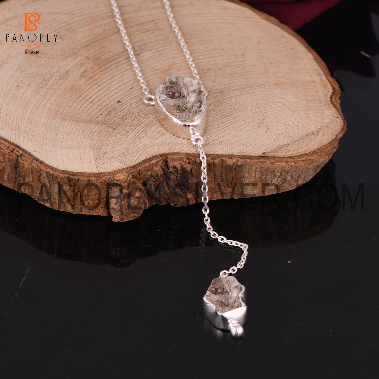 Herkimer Diamond Rough Unshaped 925 Silver Necklaces