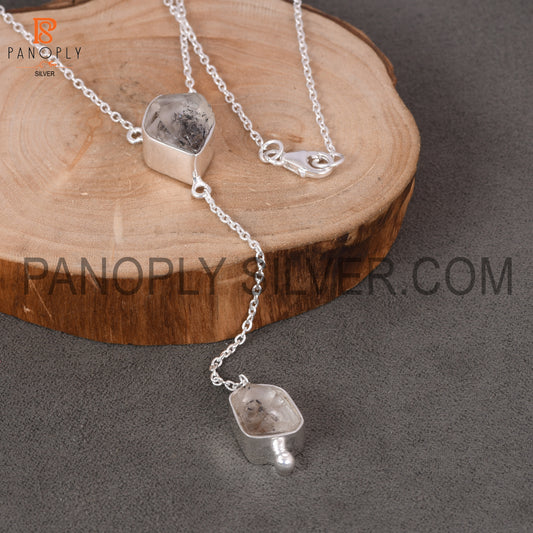 Herkimer Diamond Rough Unshaped 925 Silver Necklaces