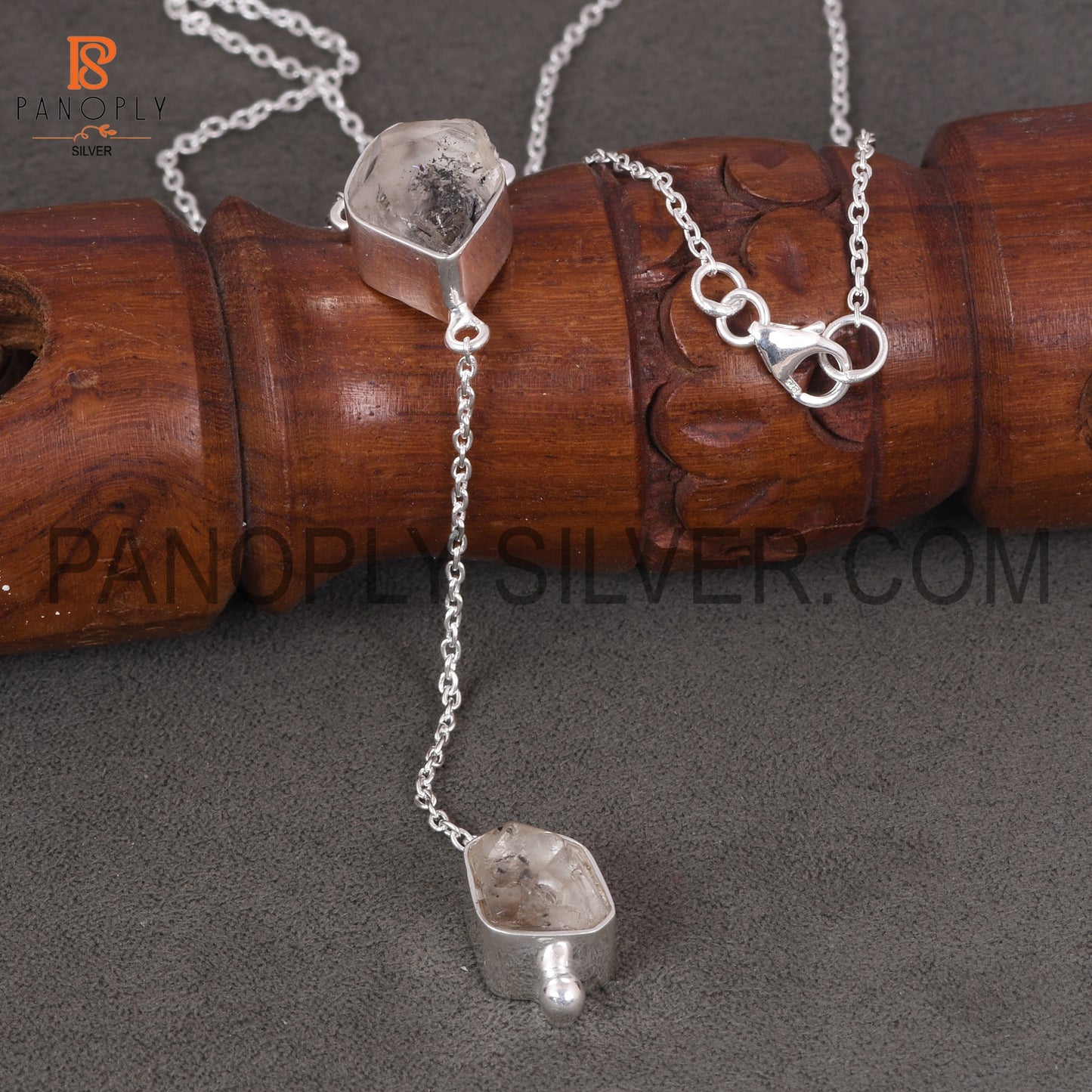 Herkimer Diamond Rough Unshaped 925 Silver Necklaces