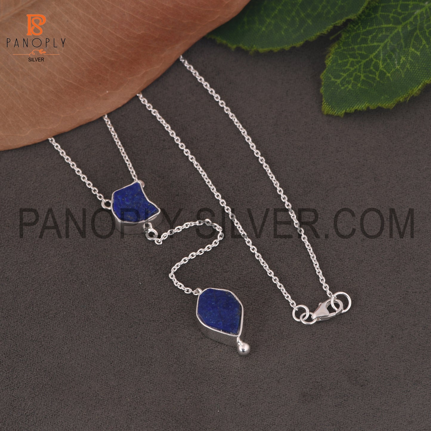 Lapis Rough December Birthstone Blue 925 Silver Pendants