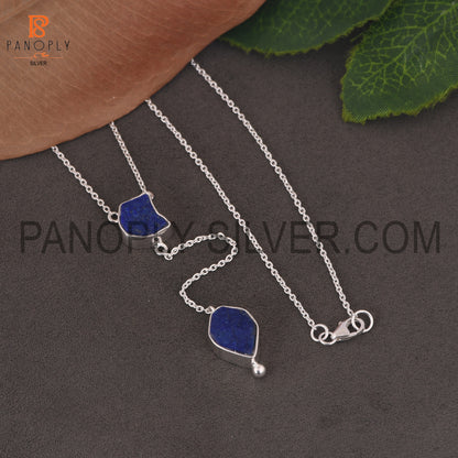 Lapis Rough December Birthstone Blue 925 Silver Pendants