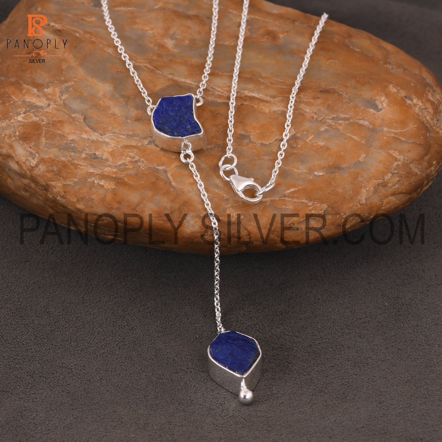 Lapis Rough December Birthstone Blue 925 Silver Pendants
