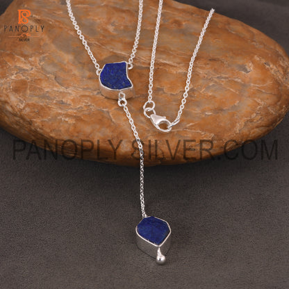 Lapis Rough December Birthstone Blue 925 Silver Pendants