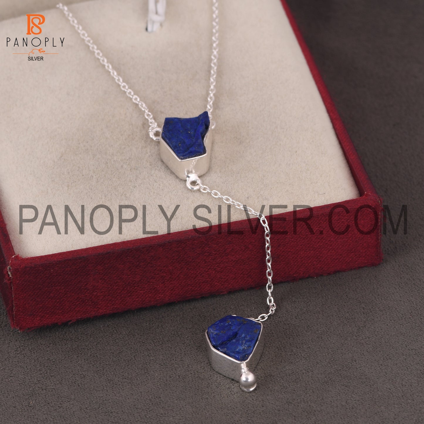 Lapis Rough December Birthstone Blue 925 Silver Pendants