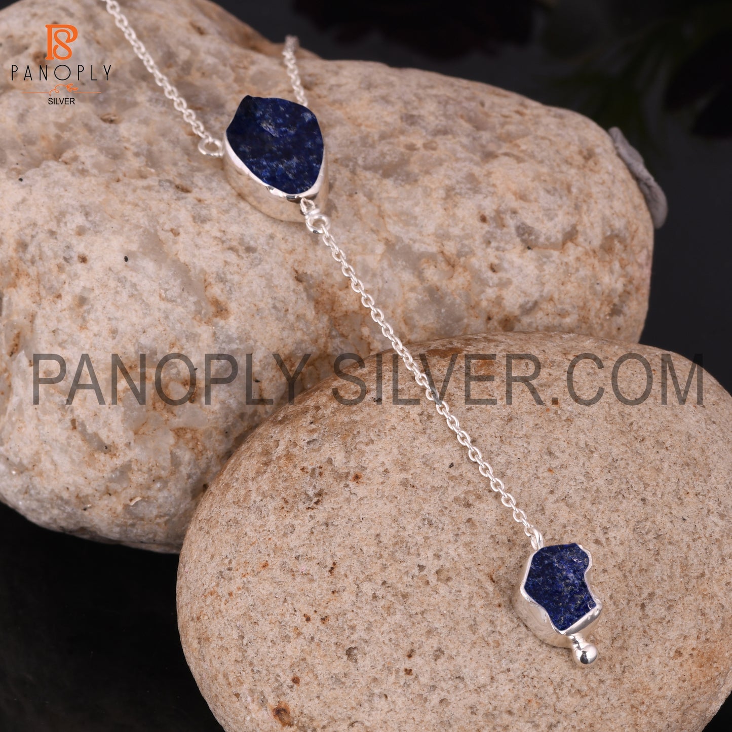 Lapis Rough December Birthstone Blue 925 Silver Pendants