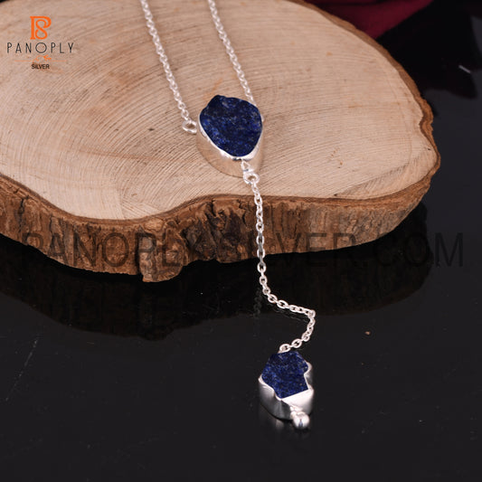 Lapis Rough December Birthstone Blue 925 Silver Pendants