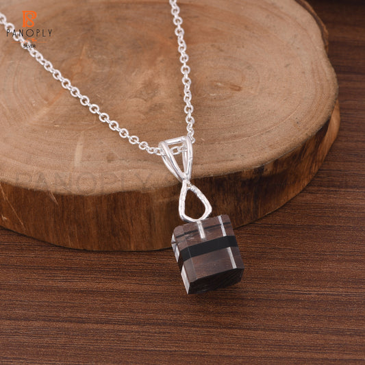 Doublet Black Onyx Crystal Cube Pendants and Necklaces for Jewelry Gifts