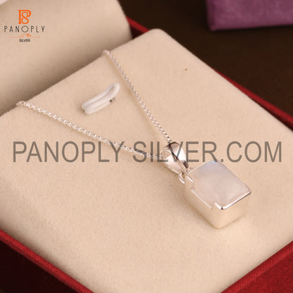 Rainbow Baguette Shape Adjustable Long Chain Pendant