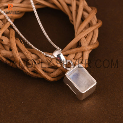 Rainbow Baguette Shape Adjustable Long Chain Pendant