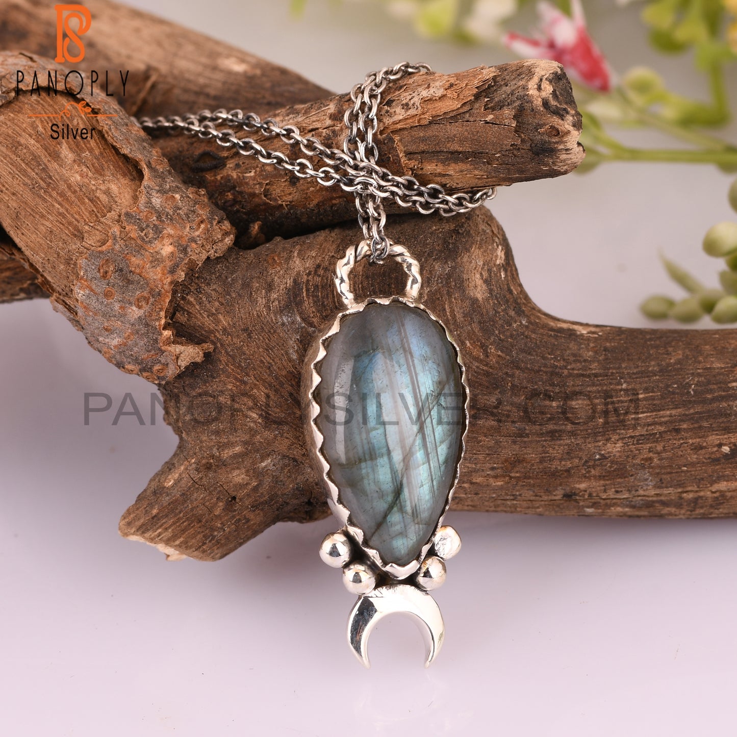 Labradorite Pear 925 Sterling Silver Pendant For Her