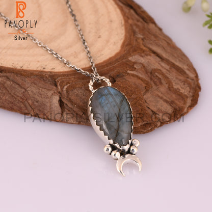 Labradorite Pear 925 Sterling Silver Pendant For Her