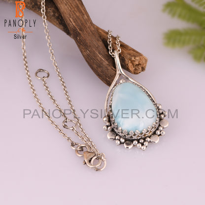 Larimar 925 Sterling Silver Pendant For Party