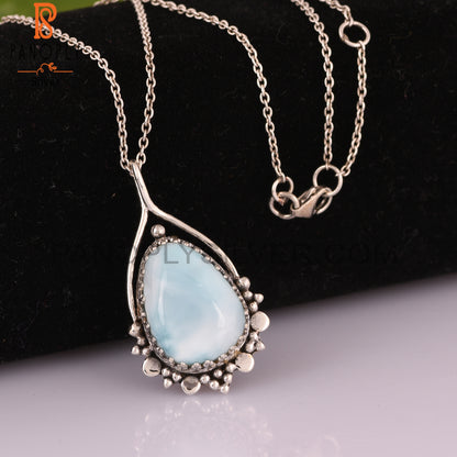 Larimar 925 Sterling Silver Pendant For Party
