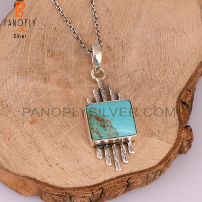Kingman Turquoise 925 Sterling Silver Pendant For Gift
