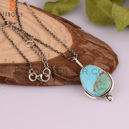 Kingman Turquoise Unshaped 925 Sterling Silver Pendant